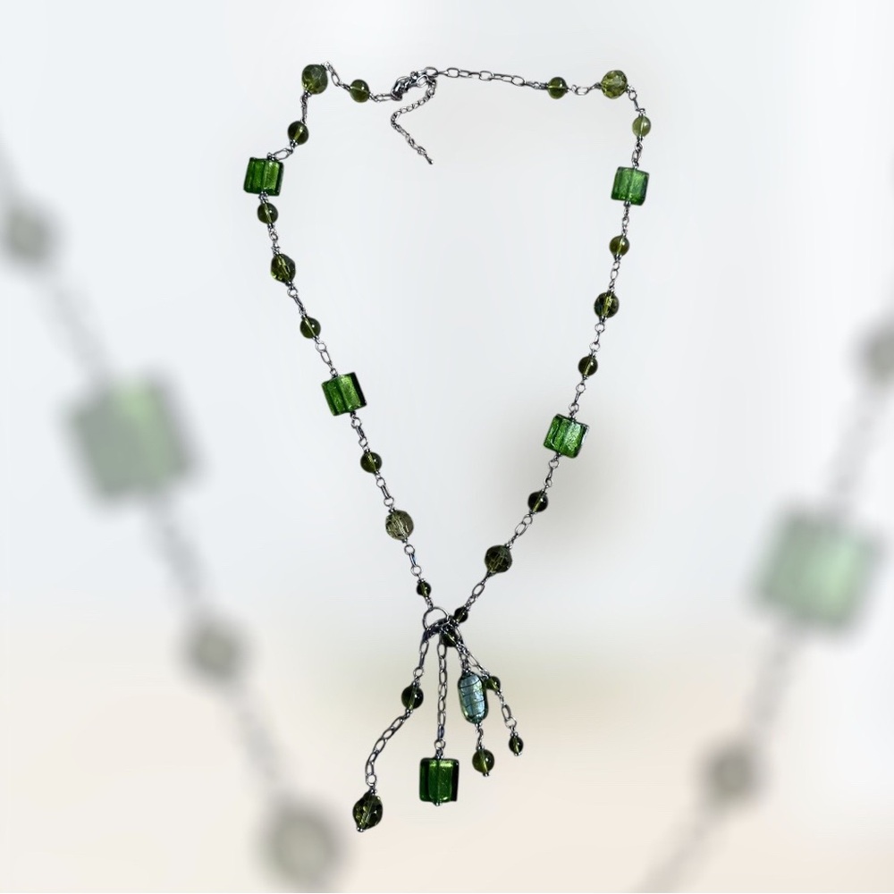 Elegant Green Necklace Costume Jewelry